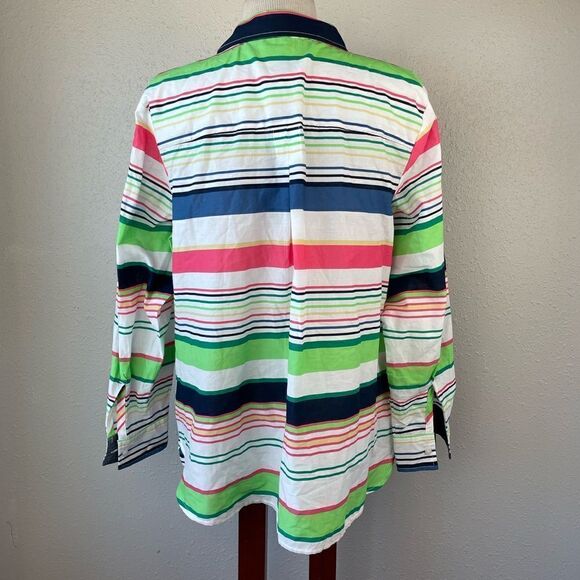 NWT Tommy Hilfiger Half Zip Down Striped Top Size 0X - Picture 6 of 9